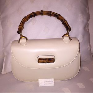 Vintage GUCCI Leather Bamboo Handle Bag.